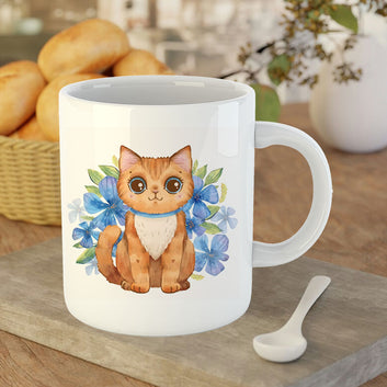 Chillaao Watercolor Cat  White Mug