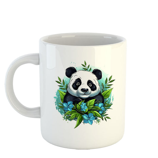 Chillaao Baby Panda Sitting Among Bamboo Stem White Mug