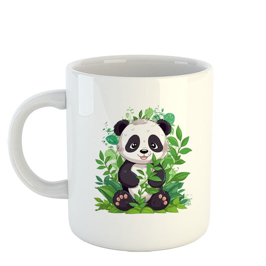 Chillaao  Baby Panda Sitting Among bamboo White Mug