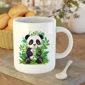 Chillaao  Baby Panda Sitting Among bamboo White Mug