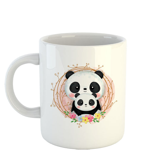 Chillaao Mom & Daughter Panda White Mug