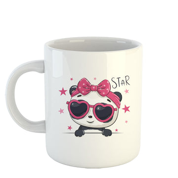 Chillaao Star Flower Panda White Mug