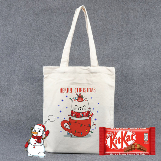 Chillaao Cat Christmas in the cup Tote Bag