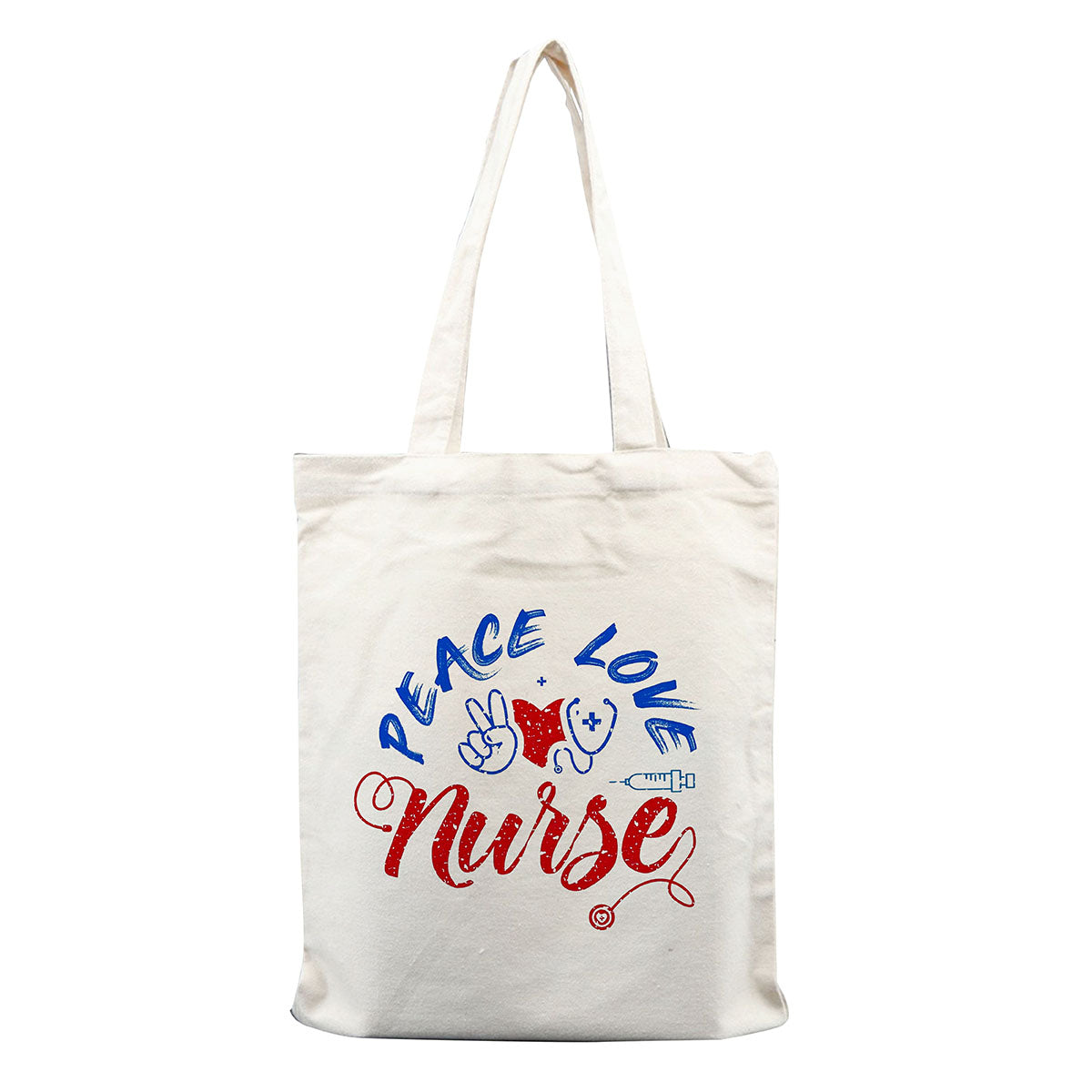 Chillaao- Peace Love Nurse Tote Bag