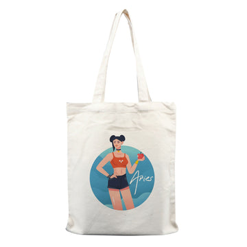 Chillaao Zodiac sign Aries  tote bag