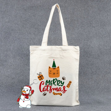 Chillaao Merry Christmas Cat Tote Bag
