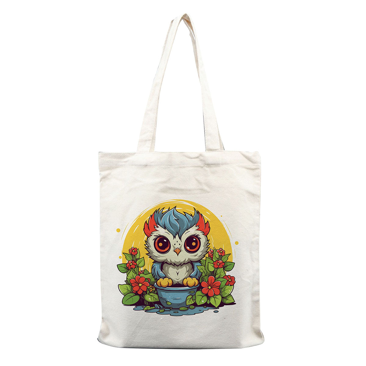 Chillaao- Floral Owl Tote Bag