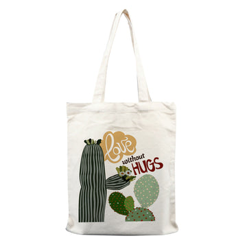 Chillaao love without hugs  tote bag