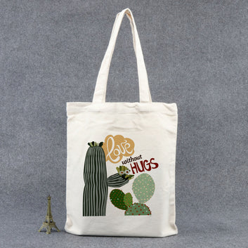Chillaao love without hugs  tote bag