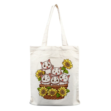 Chillaao playing kitten bunch  tote bag