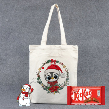 Chillaao Cute Christmas Penguin Tote Bag