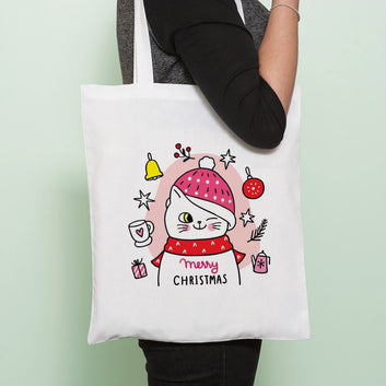 Chillaao Merry Cat mas Tote Bag