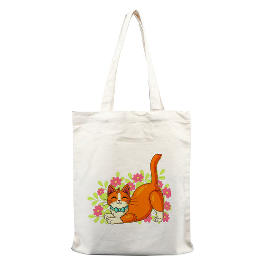 Chillaao playful cat tote bag