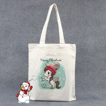 Chillaao Merry Christmas Unicorn Tote Bag