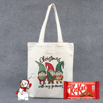 Chillaao Christmas With My Gnomes Tote Bag