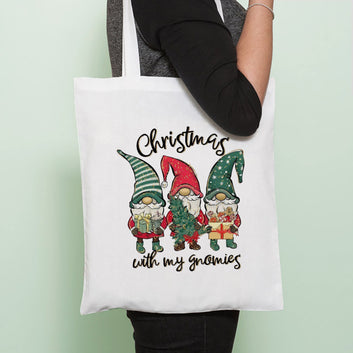 Chillaao Christmas With My Gnomes Tote Bag