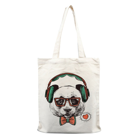 Chillaao dog likes  music  tote bag