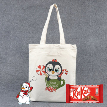 Chillaao Cute Christmas penguin Tote Bag