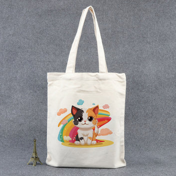 Chillaao rainbow with cat  tote bag