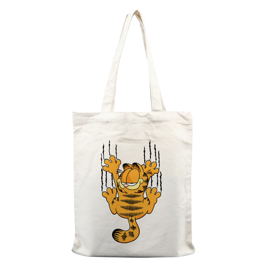 Chillaao scratching cat tote bag