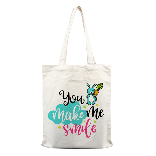 Chillaao You make me smile tote bag