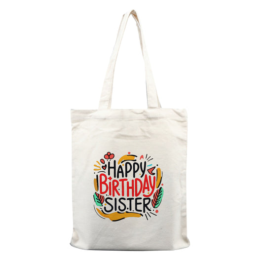 Chillaao Happy birthday sister  tote bag