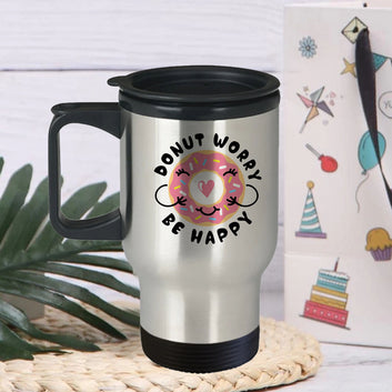 Chillaao Don't Worry Be Happy Steel Travel Mug