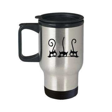 Chillaao Peeking Cat Steel Travel Mug