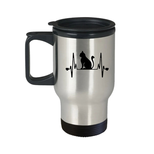 Chillaao Cat Heartbeat Travel Mug