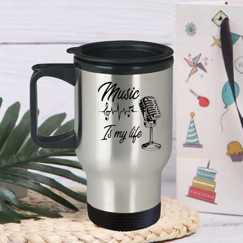 Chillaao Music is my life Steel Travel Mug