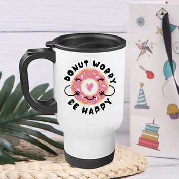 Chillaao Don't Worry Be Happy Steel Travel Mug