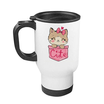 Chillaao Cute Cat Steel Travel Mug