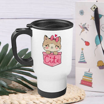 Chillaao Cute Cat Steel Travel Mug