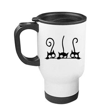 Chillaao Peeking Cat Steel Travel Mug