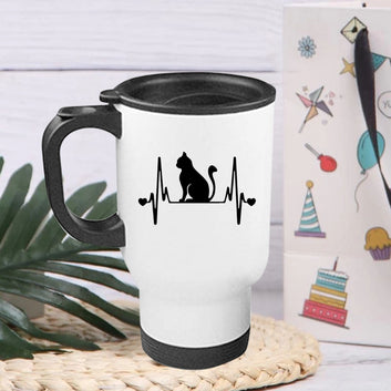 Chillaao Cat Heartbeat Travel Mug