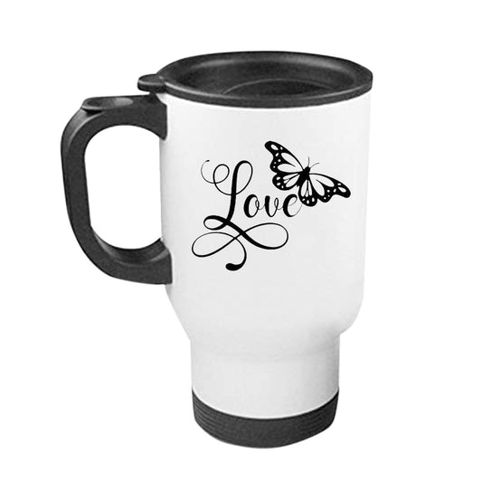 Chillaao Love Butterfly  Steel Travel Mug