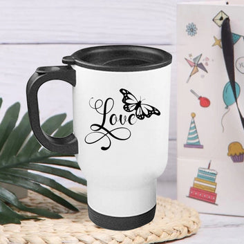 Chillaao Love Butterfly  Steel Travel Mug