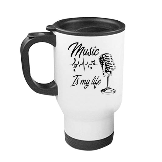 Chillaao Music is my life Steel Travel Mug