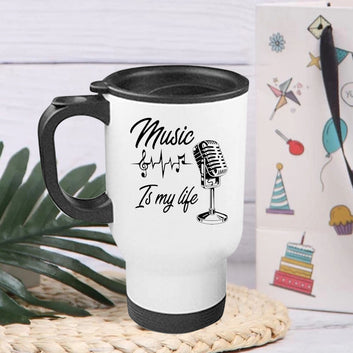 Chillaao Music is my life Steel Travel Mug