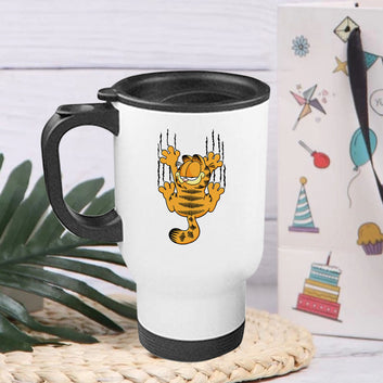 Chillaao Cat scratching Steel Travel Mug