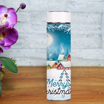 Chillaao Holiday Merry Christmas White Temperature Bottle