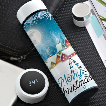 Chillaao Holiday Merry Christmas White Temperature Bottle