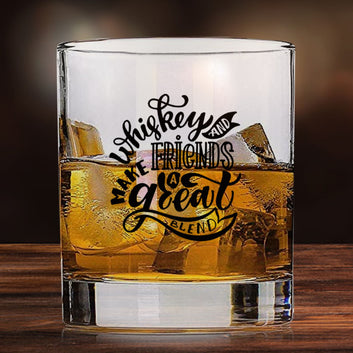 Whiskey Glasses with Design - Whiskey And Make Friends A Great Blend
