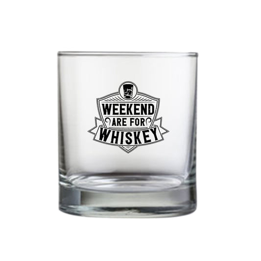 Whiskey Glasses with Design - Weekends Are For Whiskey