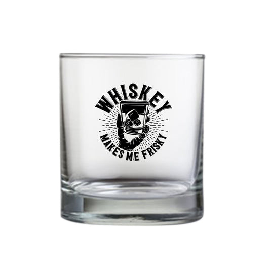 Whiskey Glasses with Design - Whiskey makes me Frisky