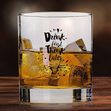 Whiskey Glasses with Design - Drink First Think Later
