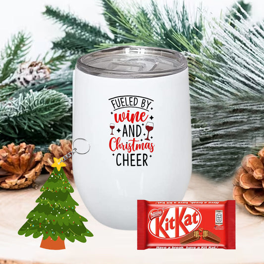 Chillaao Fulfilled by Wine and Christmas Cheer Wine Mug