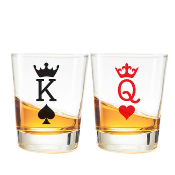 Chill-aao King & Queen Clear Shot Glass - Set Of 2