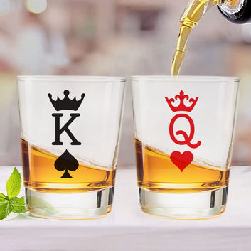 Chill-aao King & Queen Clear Shot Glass - Set Of 2