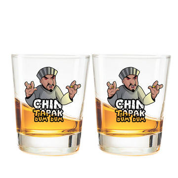 Chillaao Chin chapak dam dam Clear Shot Glass Set Of 2
